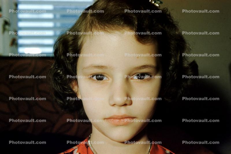 Pensive Girl, Face, Tween, Pamela, 1960s
