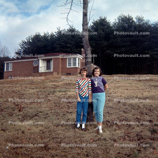 Two Girls, home, house, smiles, 1960s