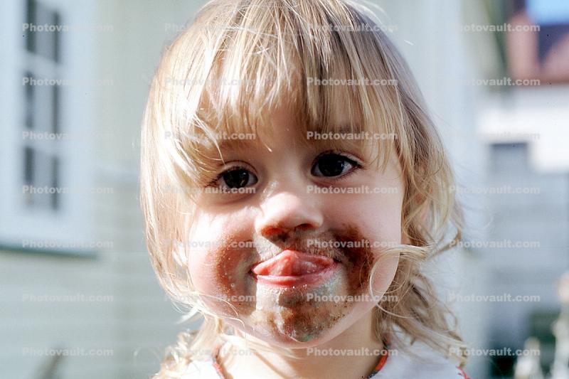 Chocolate Face, girl, funny, cute