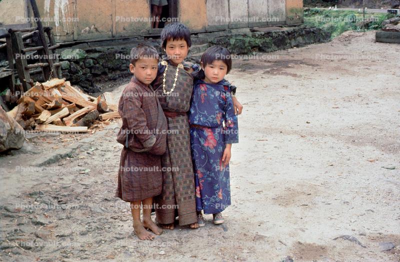 friends, girls, boy, Bhutan, 1950s