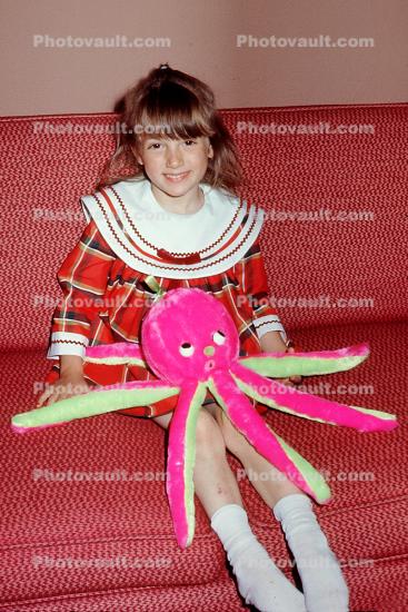 Girl, Octopus, Lale, Gokyigit, July 1971, 1970s
