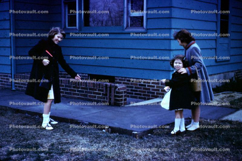 Girls, Friends, Coats, Home, House, Akron Ohio, 1961, 1960s