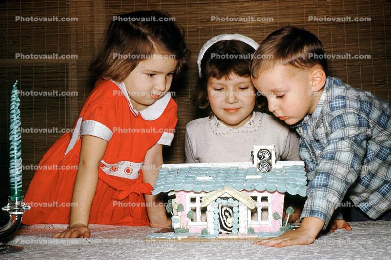 School, Toy House, Cake, Candle, Akron Ohio, 1950s