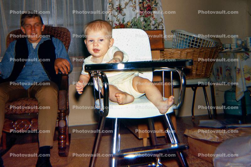 Baby, Boy, High Chair, 1950s