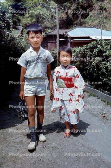 Boy, Girl, Kimono, shorts, brother, sister, siblings