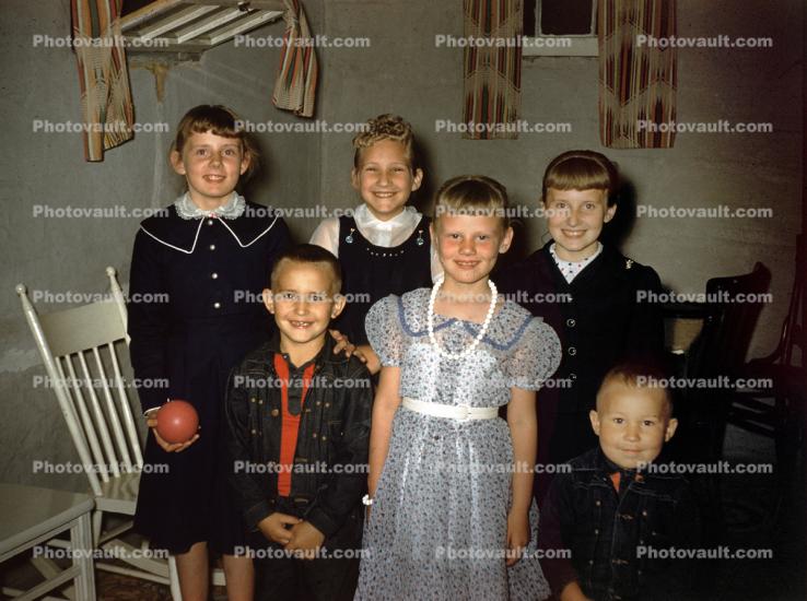D'Lea, Phyllis, Lou Elta, La Moine, Mary Ann, Neal, Mom Smiths Basement, May 31 1956, 1950s