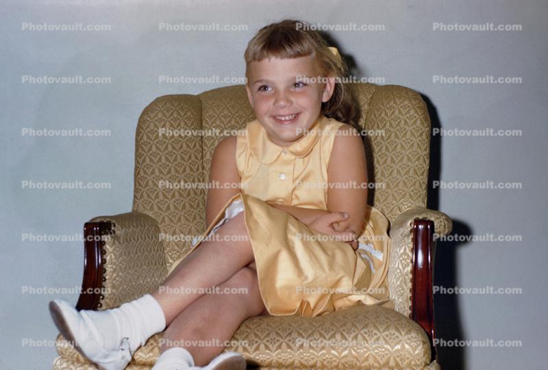 Smiling Girl in a Chair, July 1957, 1950s