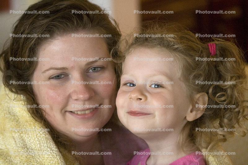 the Love of Mother and Daughter, smiles, grin,  happiness