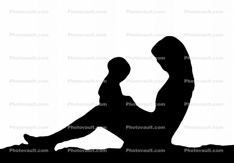 Mother and Child silhouette, shape, boy