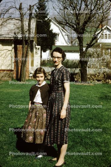 Mother with her Daughter, Frontyard, 1950s