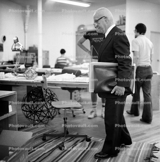 Buckminster Fuller at the Isamu Noguchi Studios, Long Island City, New York