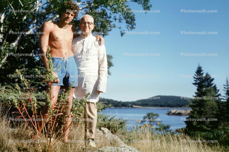 Buckminster Fuller with Jonathan Stoller, Bear Island, Maine 