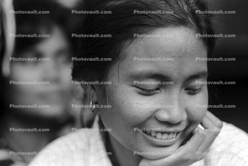 Woman smiling, shy, Ubud, Bali
