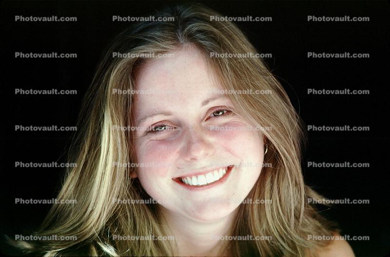 smiling woman, face, hair, teeth
