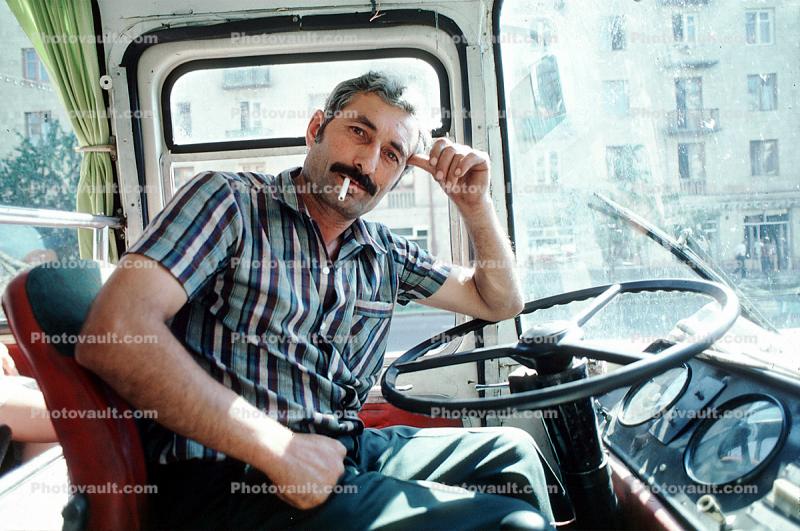 Bus Driver with Cigarette, Tblisi, Geiorgia