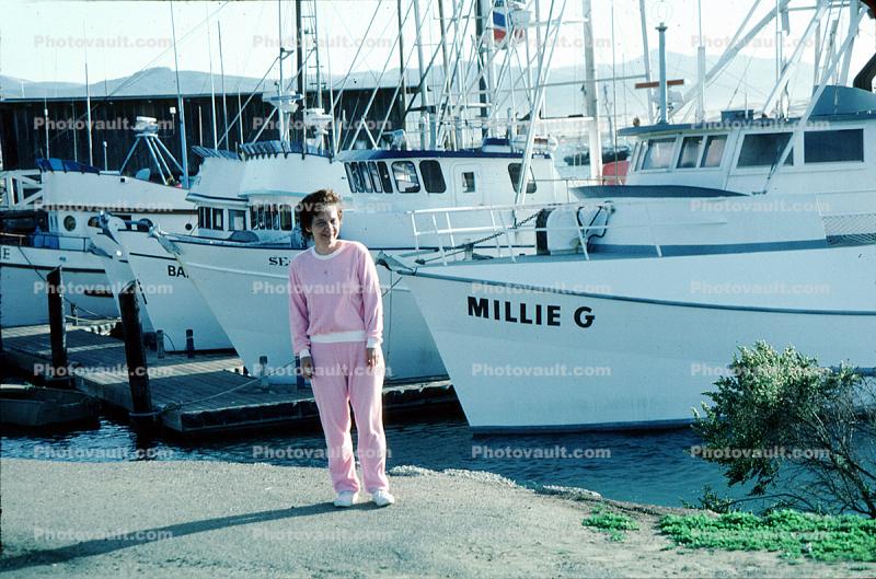 Millie Goich, woman, female, docks, boats
