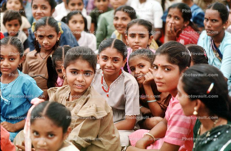 Gujarat, Woman, Girl, Smiles, Sari