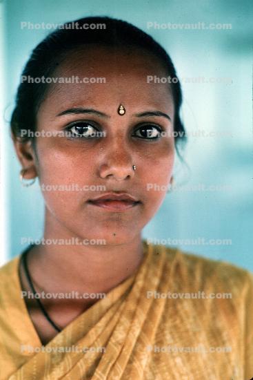 Woman, Face, Beauty, Sari, Gujarat