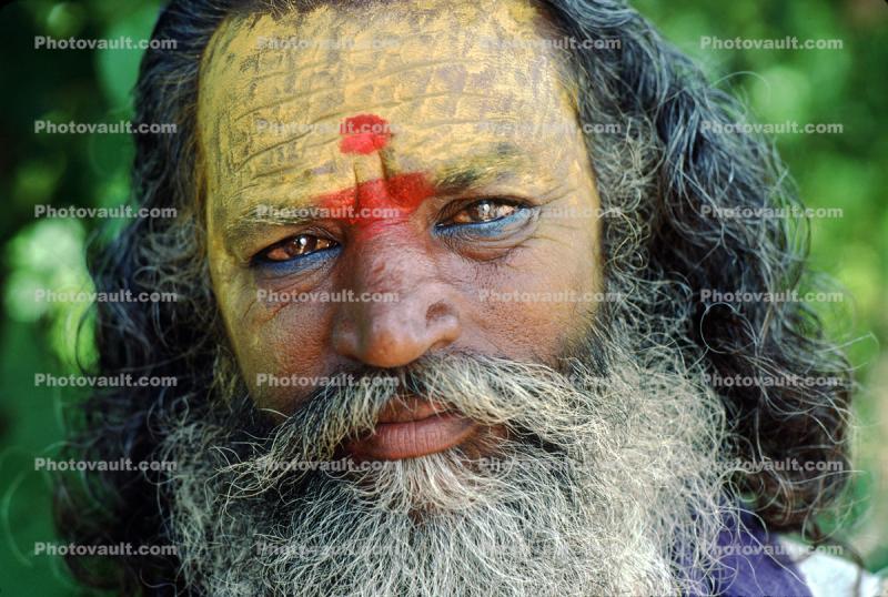Hindu Mans Face, near Ahmedabad, India