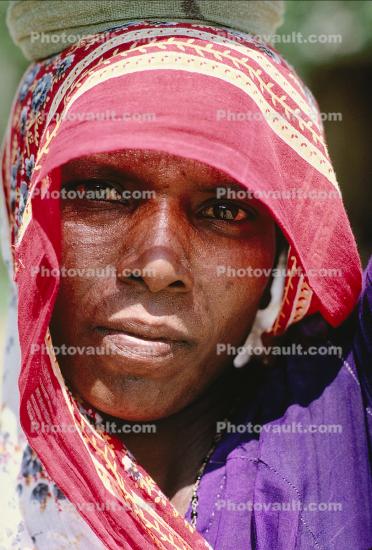 Woman, Female, Gujarat, Face, Head Scarf
