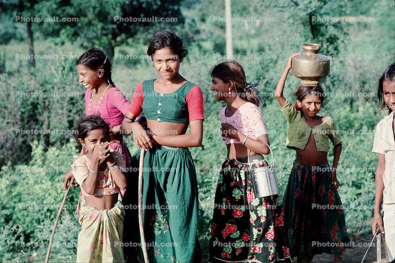 Girls, smiles, Female, Sari, near Ahmedabad