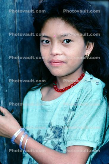 Aprehensive Girl, Nepal, Araniko Highway, Himalayas, Kodari