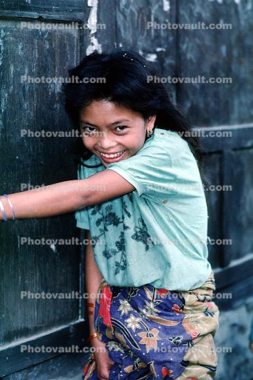 Smiling girl, Nepal, Araniko Highway, Himalayas, Kodari