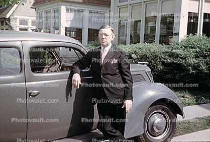 Man, Male, Car, 1940s