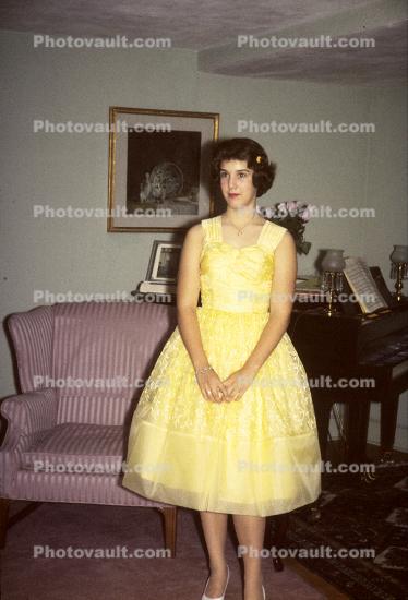 prom night, Grand Piano, formal, Chair, 1960s