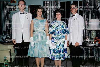 prom night, bowtie, formal, blue dress, 1960s