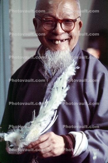 Fu Man Chu Beard, Smiles, Glasses, China, 1973, 1970s