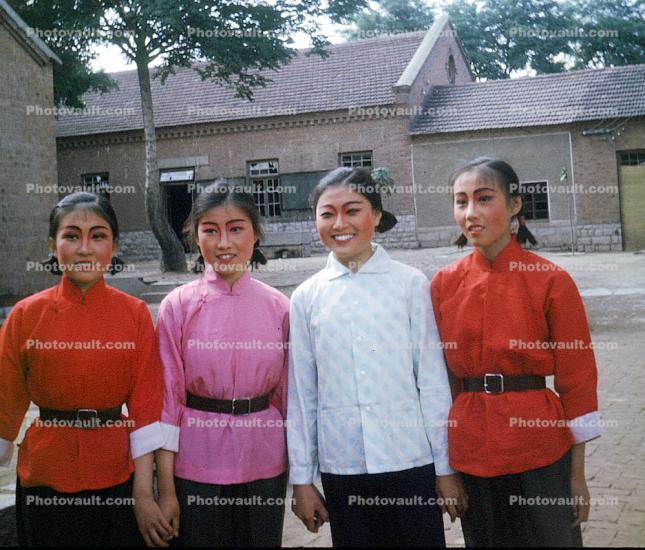 Women, smiles, smiling, China, 1973, 1970s