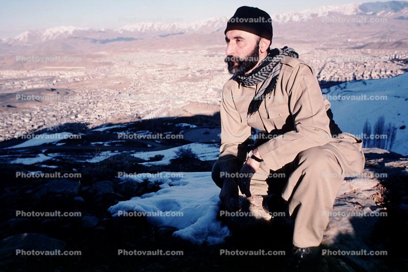 Man in the Snowy Mountains, Sadiq, near Sanandaj, Kurdistan, Iran