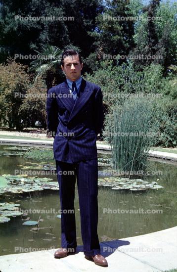 Man in a Suit and Tie, pond, 1942, 1940s