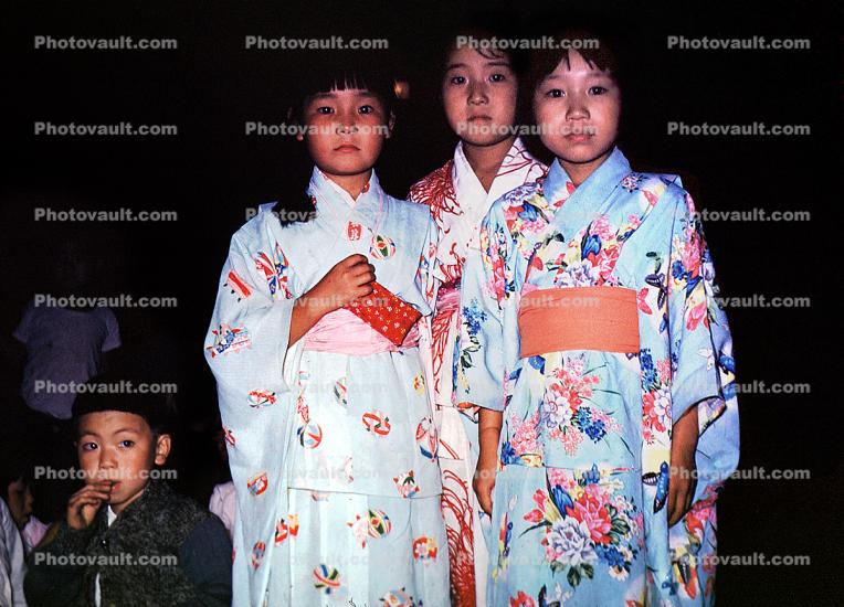 Girls wearing Kimono, 1950s