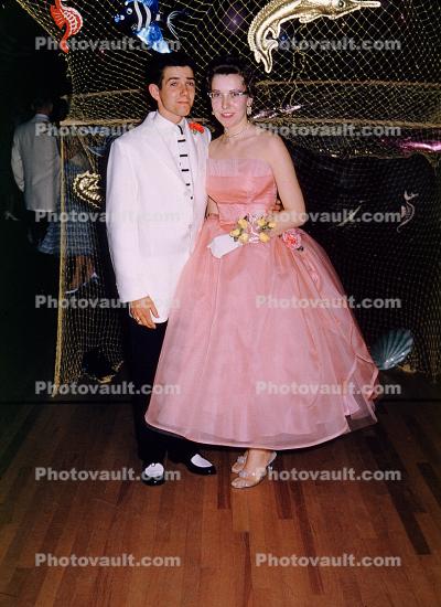 high school prom night, May 1958, 1950s