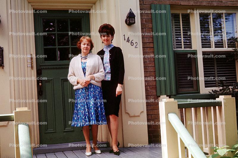 Beehive Hairdo, women, formal dress, home, house, 1964, 1960s