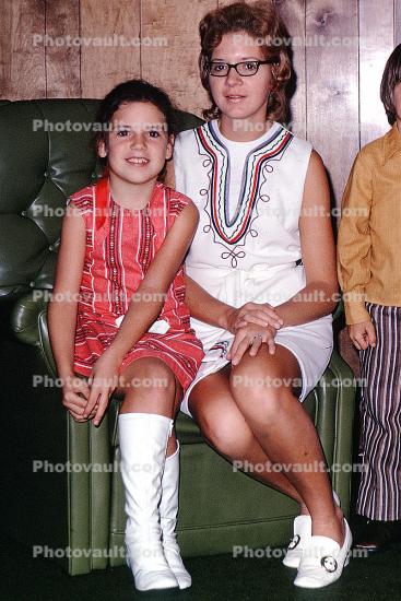 girl, boots, dress, June 1972, 1970s