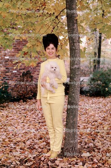 autumn, Phyllis with her Poodle, 1950s