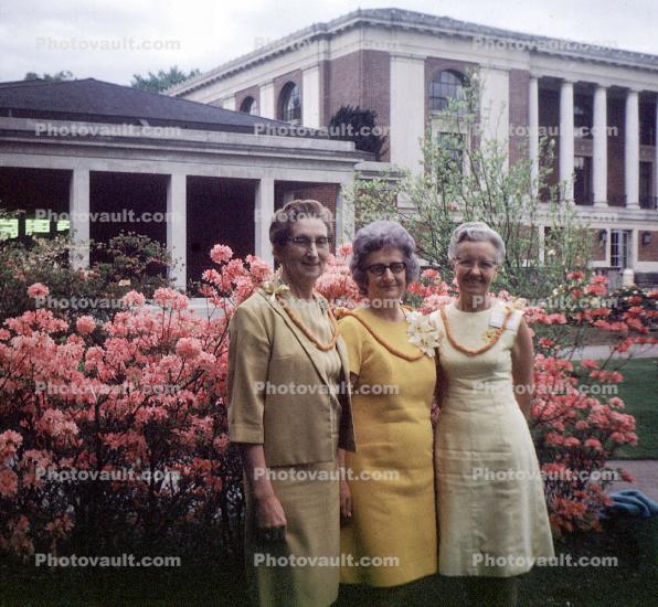 Women, corsage, formal dresses, smiles, Salem Oregon, May 1969, 1960s