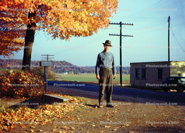 Farmer, hat, man, male, men, rural, 1940s