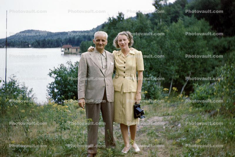 Husband, Wife, Dress, Purse, Formal, 1950s