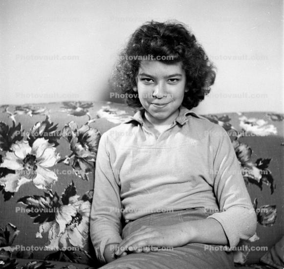 Girl, smiles, 1950s