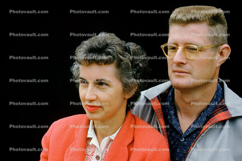 flat top haircut, glasses, man, male, woman female, 1950s