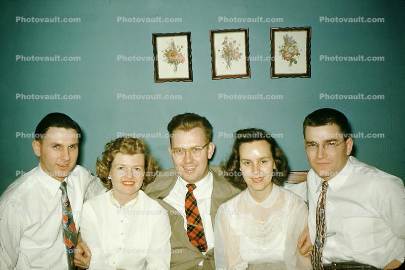 Women, Men, Suit, Tie, Shirts, Woman, Parkforest Illinois, 1953, 1950s