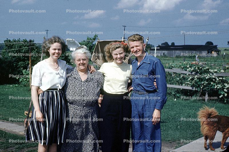 Grandma, Grandmother, Backyard, Woman, Man, Male, Female, Fairbanks Alaska, July 12 1947, 1940s
