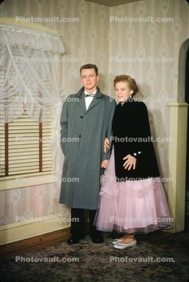 Man and Woman, Formal Dress, Chiffon, 1940s