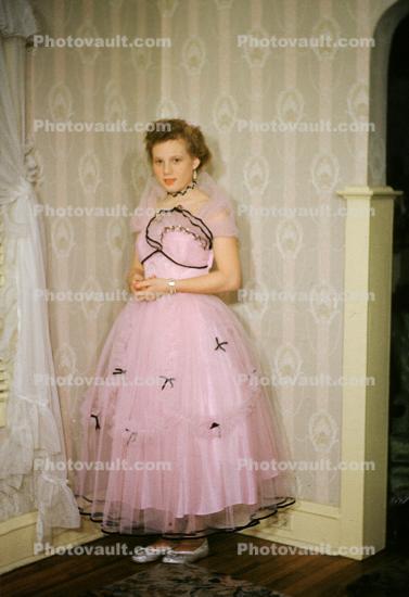 Woman, Formal Dress, Chiffon, 1940s