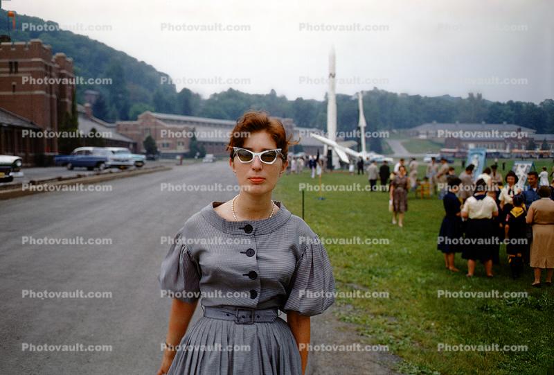 Woman with Cateye glasses, 1950s