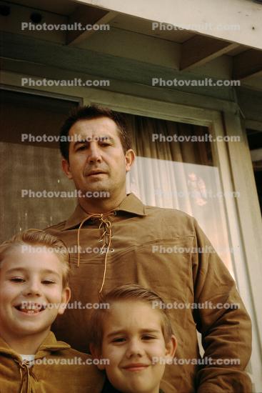 Father, sons, male, 1960s
